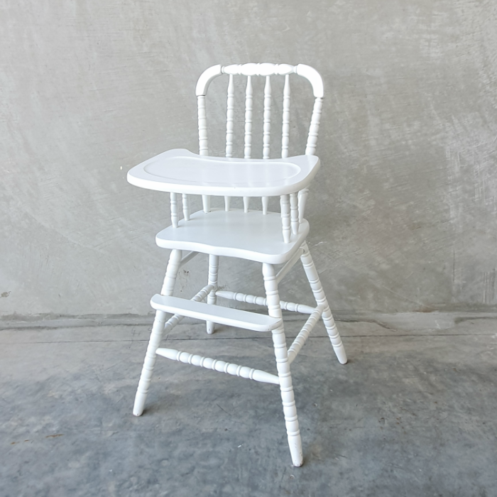 White and shop wood high chair